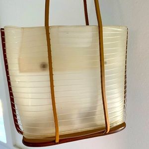 Vintage Salvatore Ferragamo tote clear leather